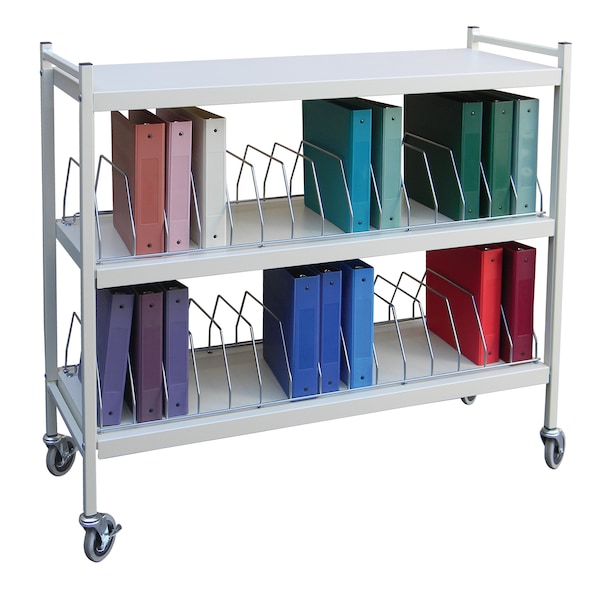 Extra Wide Vertical Open Chart Rack 4 Shelves 30 Binder Capacity in Be